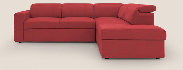 Kronos Divano angolare con poggiapiedi estraibile e pouf contenitore m