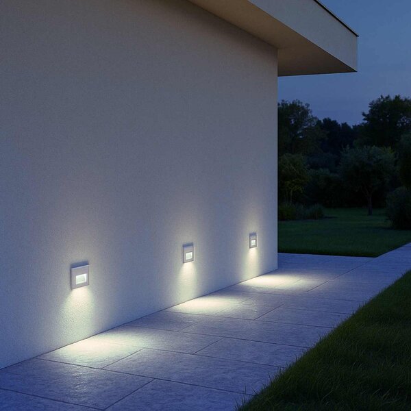 Segnapasso LED per scatola 503 3.5W IP65 Luce Asimmetrica Colore Bianco Freddo 6.000K