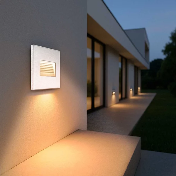 Segnapasso LED per scatola 503 3.5W IP65 Luce Asimmetrica Colore Bianco Freddo 6.000K