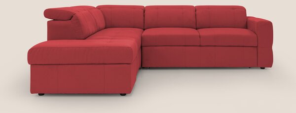 Kronos Divano angolare con poggiapiedi estraibile e pouf contenitore m