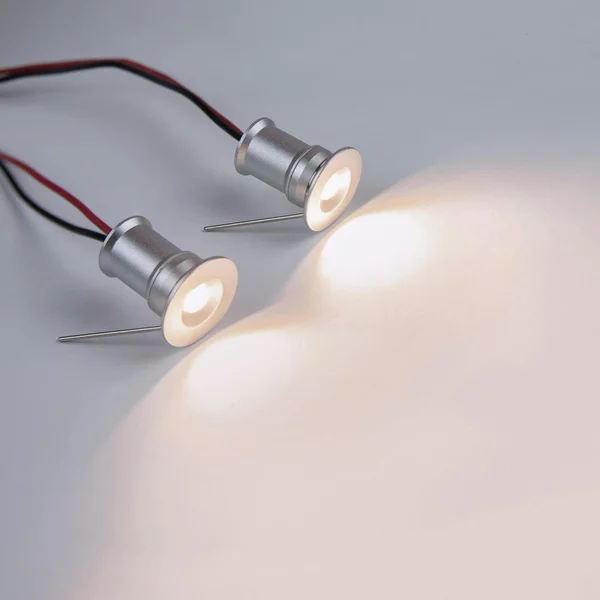 Kit 2 Faretti Segnapasso LED 1W - IP44 Colore Bianco Freddo 6.000K