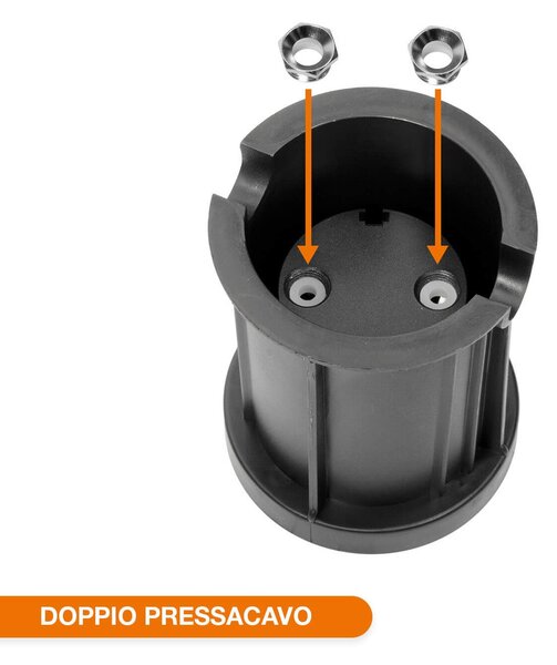 Faretto Carrabile GU10 IP67 - NERO con Doppio Pressacavo
