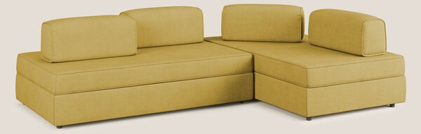 Liberty divano angolare con pouf estraibile e schienali movibili in te