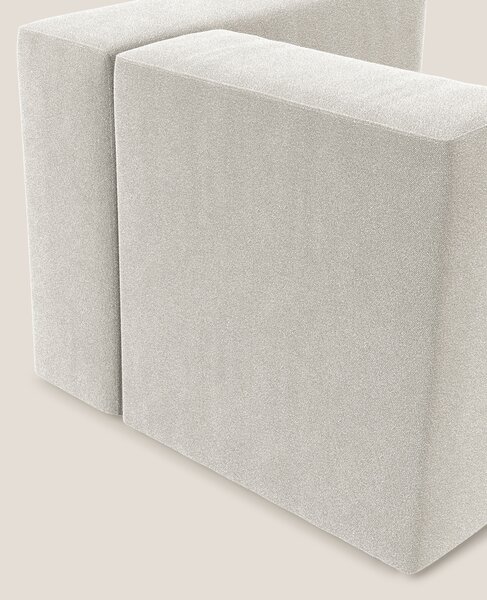 Nettuno modulo angolo/laterale in morbido tessuto bouclè T07 bianco