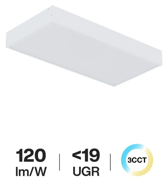 Plafoniera LED 60x30 32W da soffitto UGR19 CCT con driver Philips Colore Bianco Variabile CCT