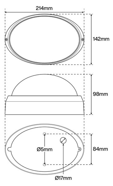 Applique da esterno Ovale E27 bianca IP54 Colore Bianco