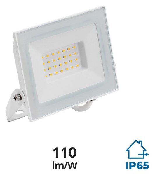 Faro LED 30W Slim Bianco IP65 - con Osram chip LED Colore Bianco Caldo 3.000K