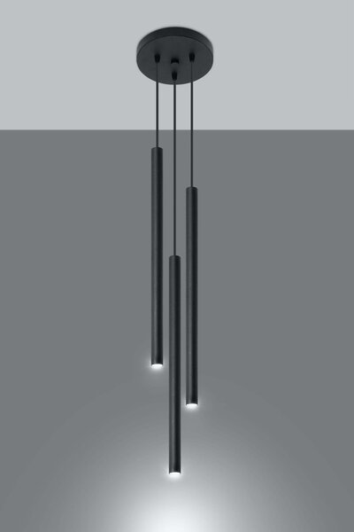 Lampadario in Acciaio a Sospensione 3xG9 PASTELO 3P Nero da interno