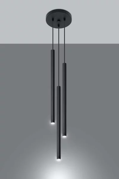 Lampadario in Acciaio a Sospensione 3xG9 PASTELO 3P Nero da interno