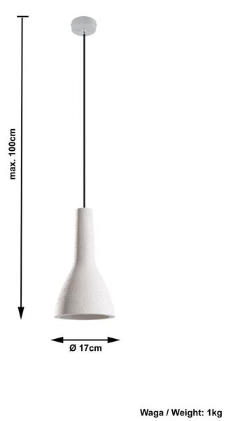 Lampadario a sospensione in Cemento EMPOLI E27 da interno