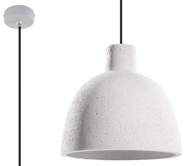 Lampadario a Sospensione in Cemento Bianco DAMASO E27 da interno