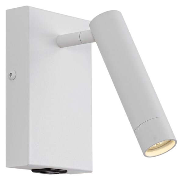 Lampada da parete moderna bianca regolabile con USB-C - Croft