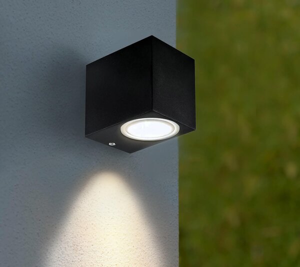 Applique Quadrata Monodirezionale IP65 - GU10 Nera