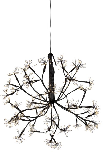 Lampada a sospensione natalizia a sfera nera 40 cm con LED e timer IP44 - Nobu