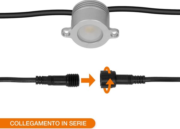 Faretto LED 1W IP67 per Corrimano - Professional Colore Bianco Naturale 4.000K