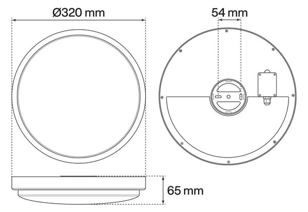 Plafoniera LED 34W IP65 Ø32CM CCT Bianco Variabile - Doppia cornice