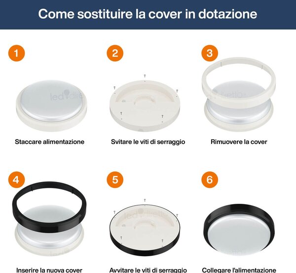 Plafoniera LED 34W IP65 Ø32CM CCT Bianco Variabile - Doppia cornice