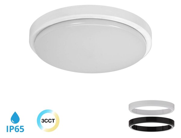 Plafoniera LED 34W IP65 Ø32CM CCT Bianco Variabile - Doppia cornice