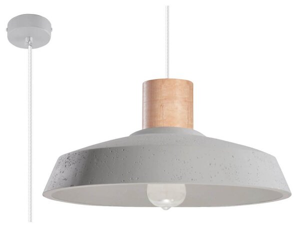 Lampadario a sospensione in Cemento Bianco AFRA E27 da interno