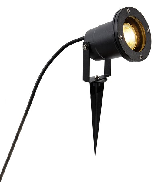 Faretto moderno nero con cavo e spina 200cm IP65 - Basic