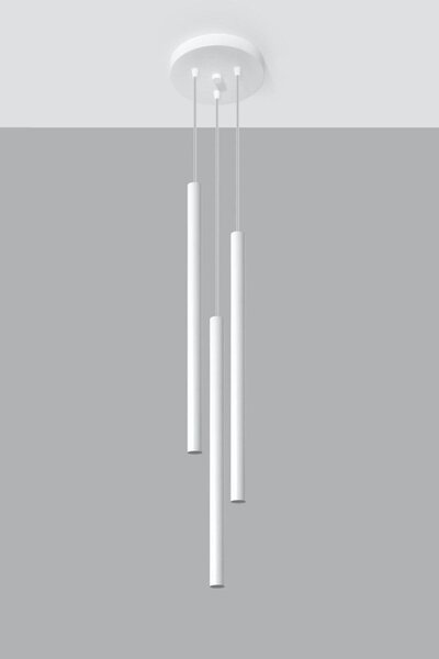 Lampadario in Acciaio a Sospensione 3xG9 PASTELO 3P Bianco da interno