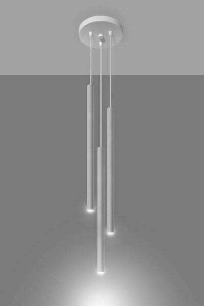 Lampadario in Acciaio a Sospensione 3xG9 PASTELO 3P Bianco da interno