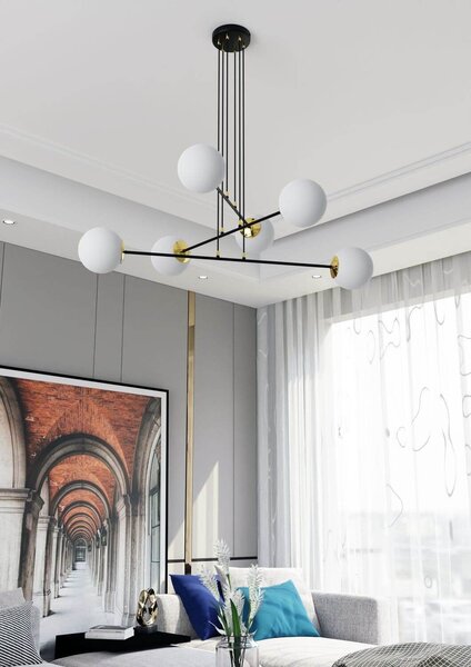 Lampadario a sospensione OGNIS 6 BLACK
