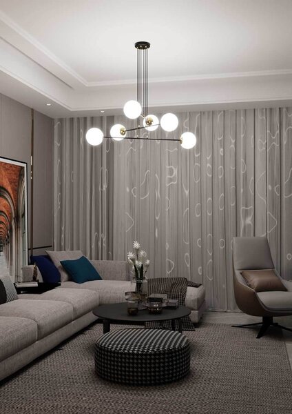 Lampadario a sospensione OGNIS 6 BLACK