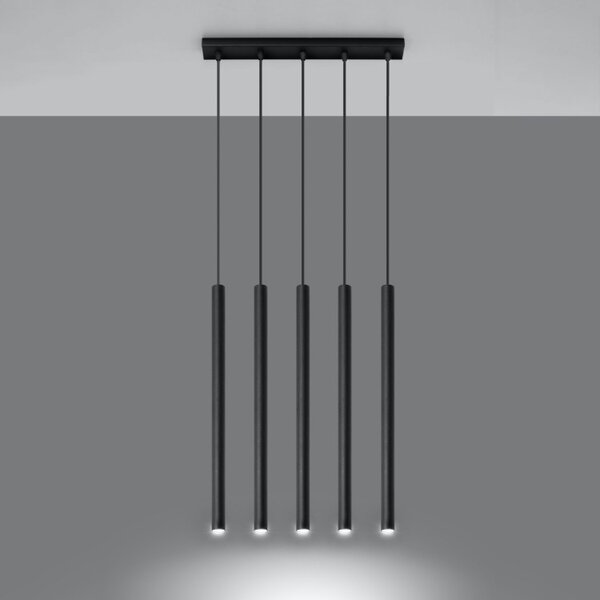 Lampadario in Acciaio a sospensione 5xG9 PASTELO 5 Nero da Interno