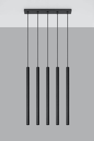 Lampadario in Acciaio a sospensione 5xG9 PASTELO 5 Nero da Interno