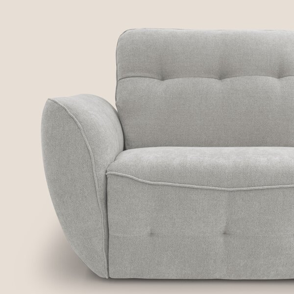 Cerbero divano angolare con pouf mobile in morbido bouclé impermeabile