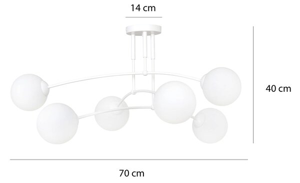 Lampadario a sospensione PREGOS 6 WHITE