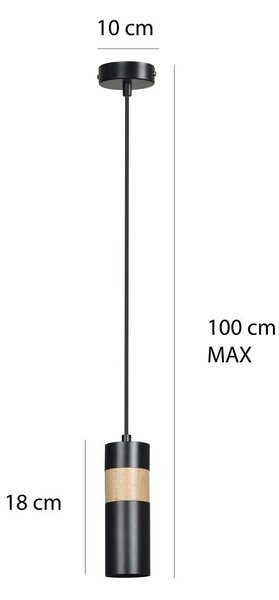Lampadario a sospensione AKARI 1 BLACK