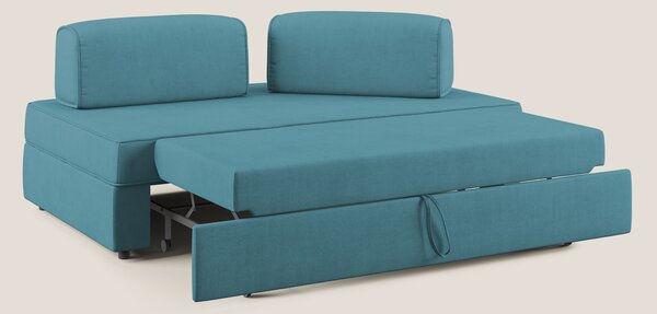 Liberty divano con pouf estraibile e schienali movibili in tessuto mor