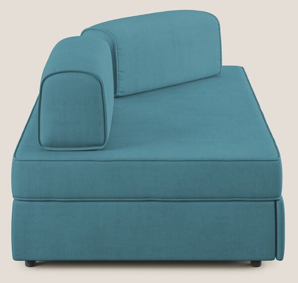 Liberty divano con pouf estraibile e schienali movibili in tessuto mor