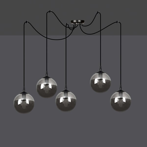 Lampadario a sospensione GIGI 5 BLACK GRAFIT