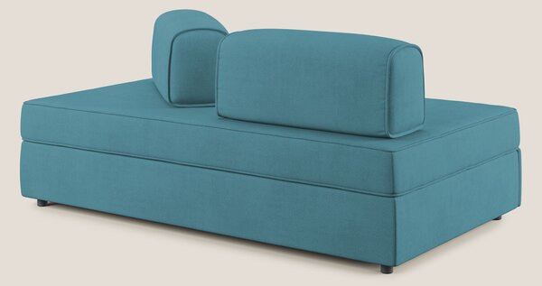 Liberty divano con pouf estraibile e schienali movibili in tessuto mor