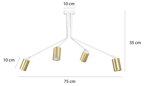Lampadario a sospensione VERNO 4 White Gold