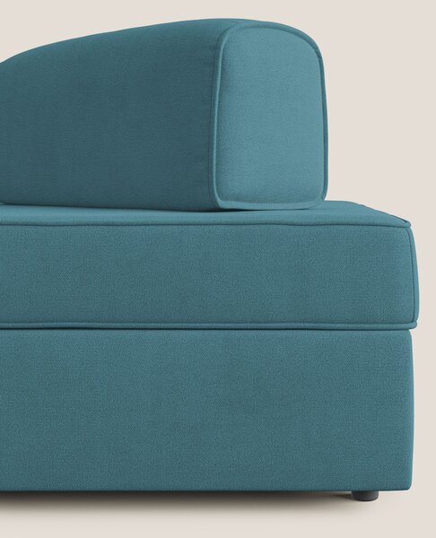Liberty divano con pouf estraibile e schienali movibili in tessuto mor