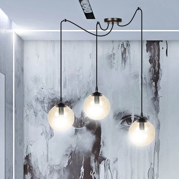 Lampadario a sospensione GIGI 3 BLACK MIODOWY