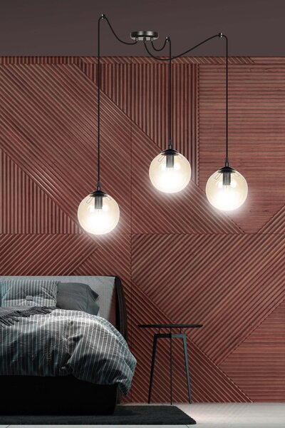 Lampadario a sospensione GIGI 3 BLACK MIODOWY