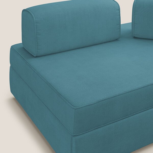 Liberty divano con pouf estraibile e schienali movibili in tessuto mor