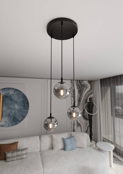 Lampadario a sospensione COSMO 3 BLACK GRAFIT PREMIUM
