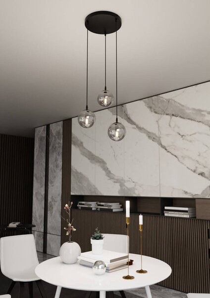 Lampadario a sospensione COSMO 3 BLACK GRAFIT PREMIUM