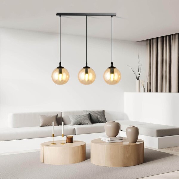 Lampadario a sospensione COSMO 3 BLACK MIODOWY