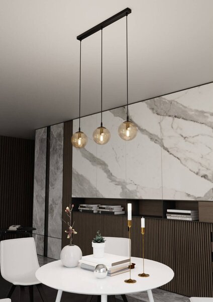 Lampadario a sospensione COSMO 3 BLACK MIODOWY