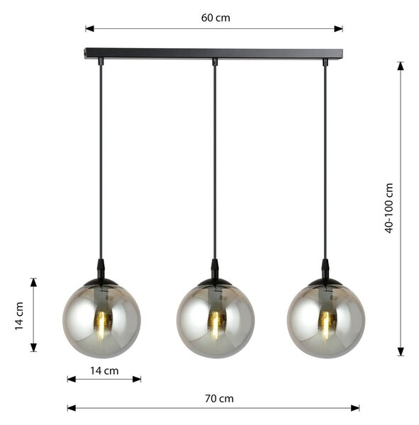 Lampadario a sospensione COSMO 3 BLACK GRAFIT