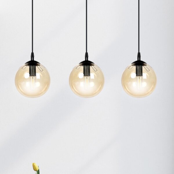 Lampadario a sospensione COSMO 3 BLACK MIODOWY