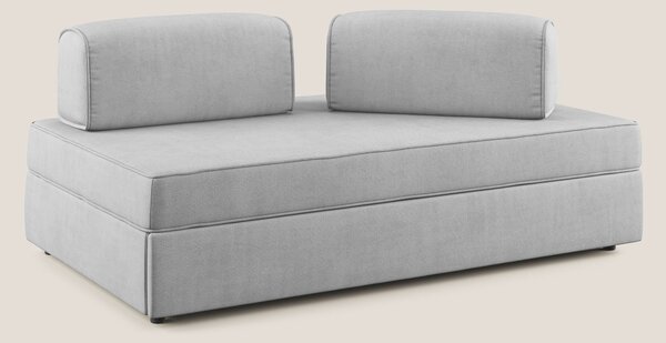 Liberty divano con pouf estraibile e schienali movibili in tessuto mor