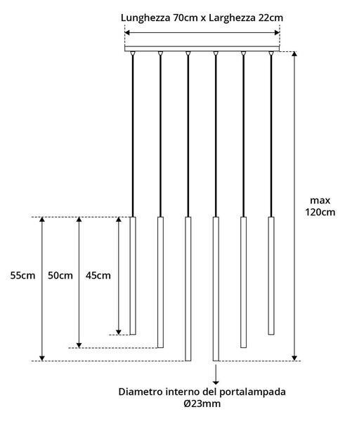 Lampadario a sospensione SELTER 6 WHITE